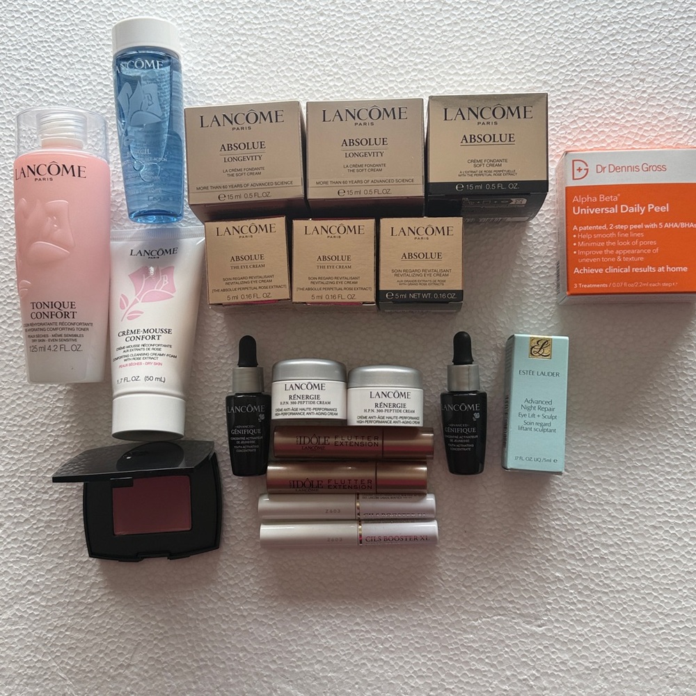 Lancome Absolue Skincare & Makeup & mascara. 20 products + 1 bags + pouch. NIB - Picture 2 of 12